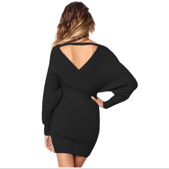 One Left! Sexy Black Sweater Dress. - Picture 2 of 5